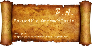 Pakurár Artemíszia névjegykártya